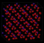 本研究室で開発されたイオン液体（上図、下層）は、水溶液（上層）から銅イオンを99.8%の高率で抽出することができる。